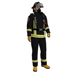 Fireman 1 LOD2 Rigged