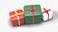 Wrapped Christmas Gift Boxes Set of 3 with Ribbons and Bows - Holiday Prop