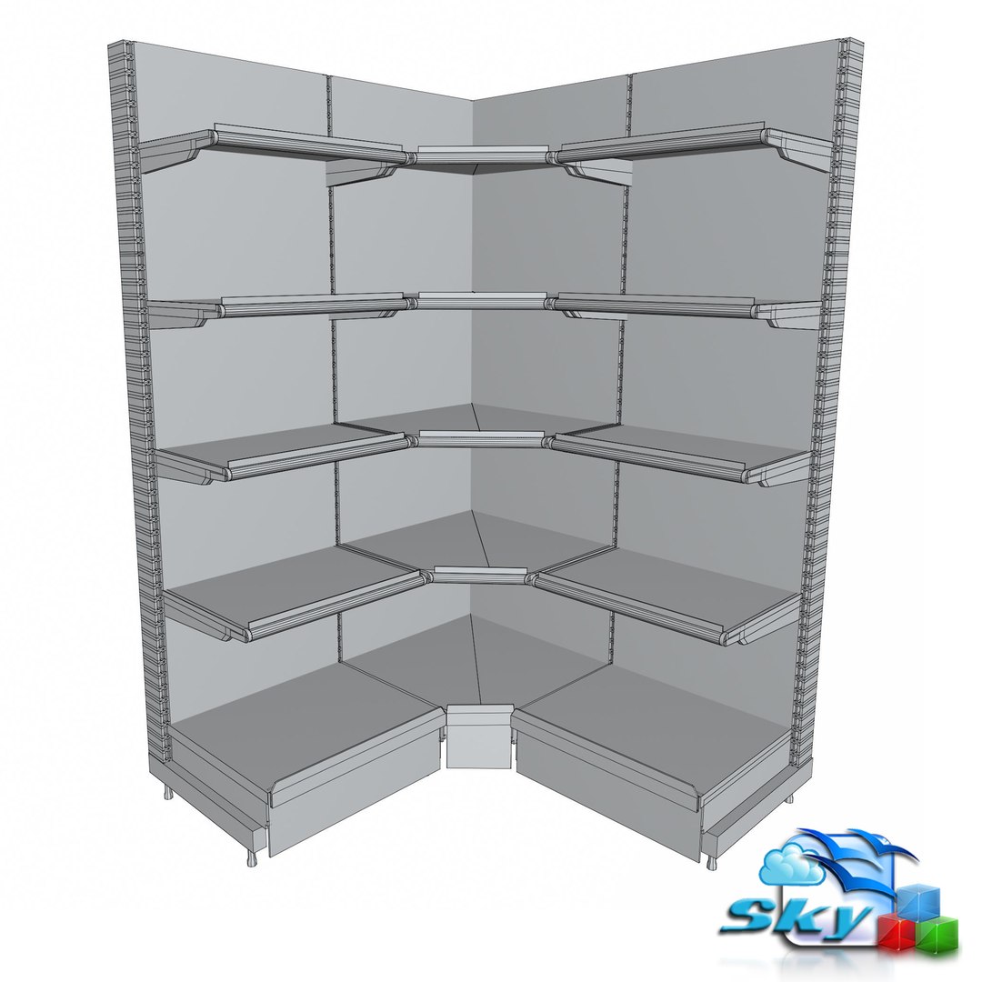 product wall racks corner 3d c4d