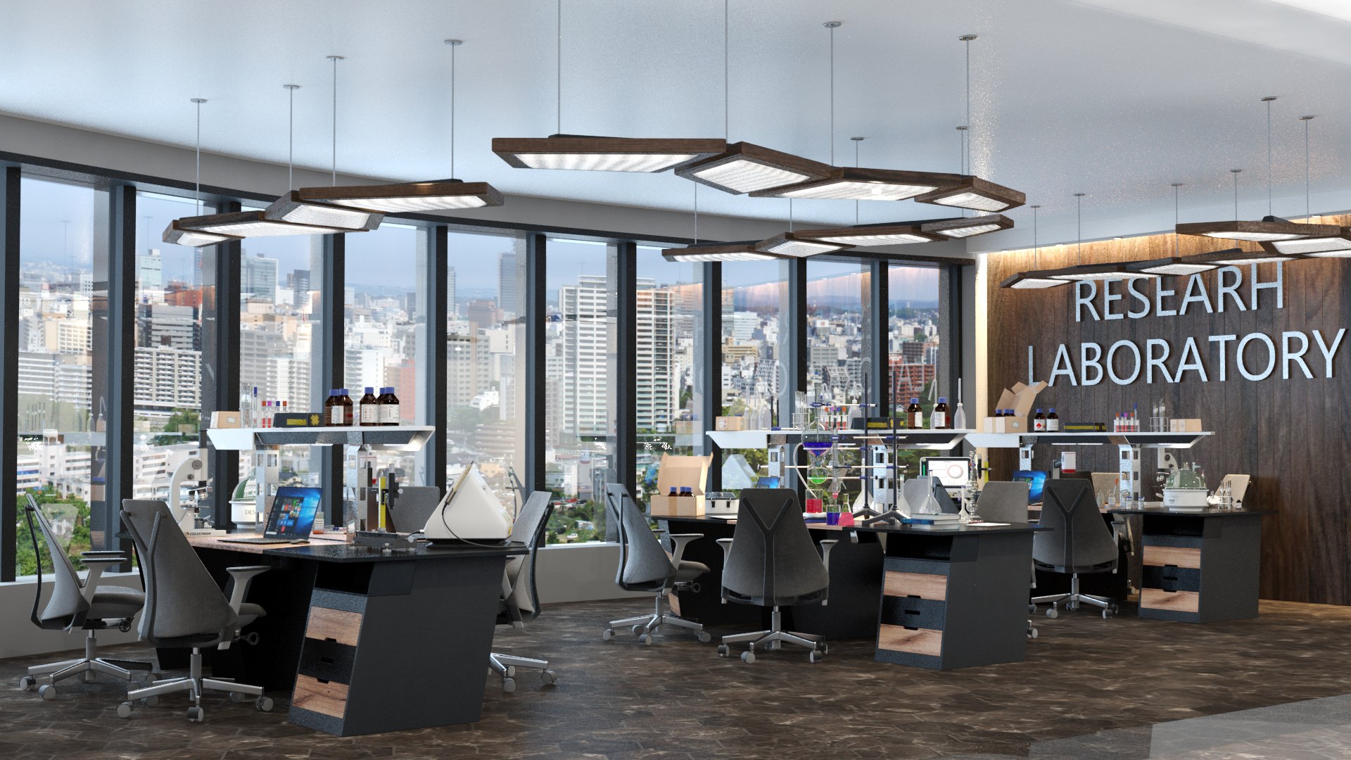 Modern Lab Wooden Style 3D Model - TurboSquid 2089054