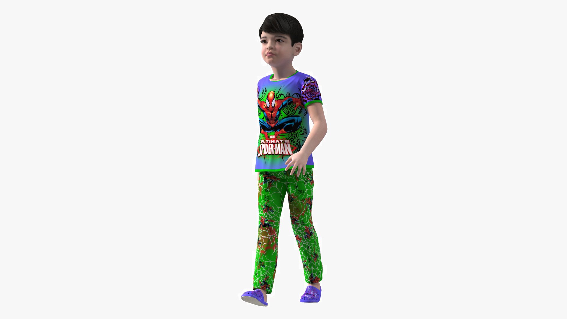 Asian Child Boy Home Style Rigged for Maya 3D model preview