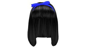 Cut Bob Hair With Fringe and Headband