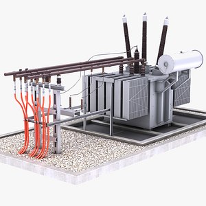 Electrical transformer 3D model
