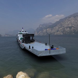 3d inland river transport barge model