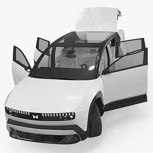 Honda 0-Series Concept Crossover 2027 White Rigged for Cinema 4D 3D model