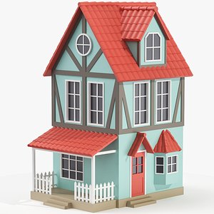 Stylized House Low Poly 3D Model 01