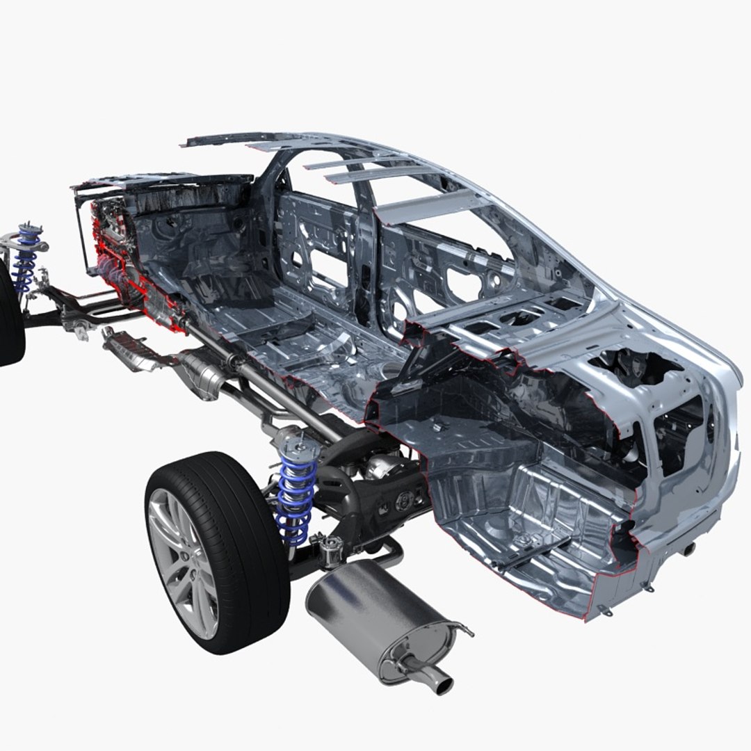 3D Car Frame Engine Cutaway - TurboSquid 1574828