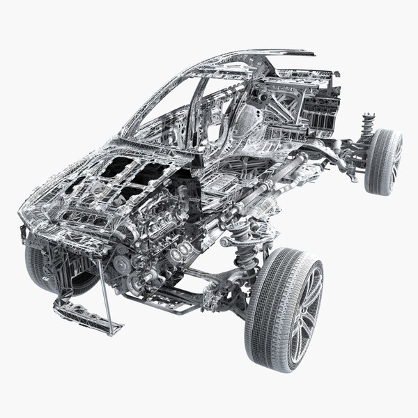 3D car frame engine cutaway - TurboSquid 1574828