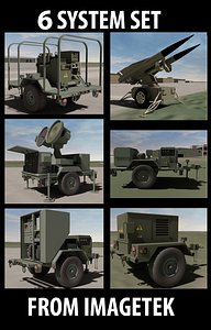 6 military trailer set 3d model