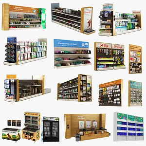 3D model Mega Pet Shop Shelves Collection