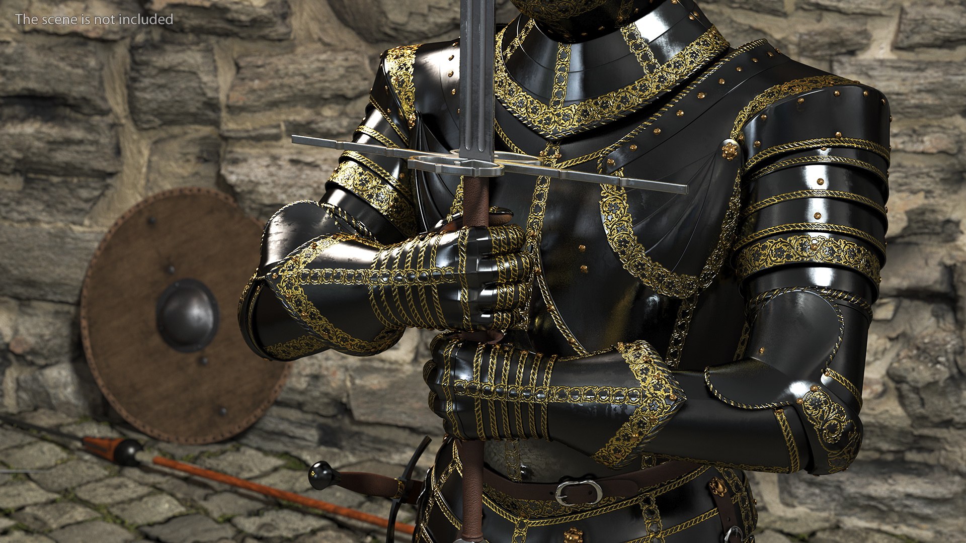 Medieval Knight Black Gold Full Armor Holding Zweihander Pose 3D model https://p.turbosquid.com/ts-thumb/PQ/tG169h/da/medievalknightblackgoldfullarmorholdingzweihanderpose3dmodel004/jpg/1640620740/1920x1080/fit_q87/c5892d388ef8469ea7c0a7fe83cde56b464c7295/medievalknightblackgoldfullarmorholdingzweihanderpose3dmodel004.jpg