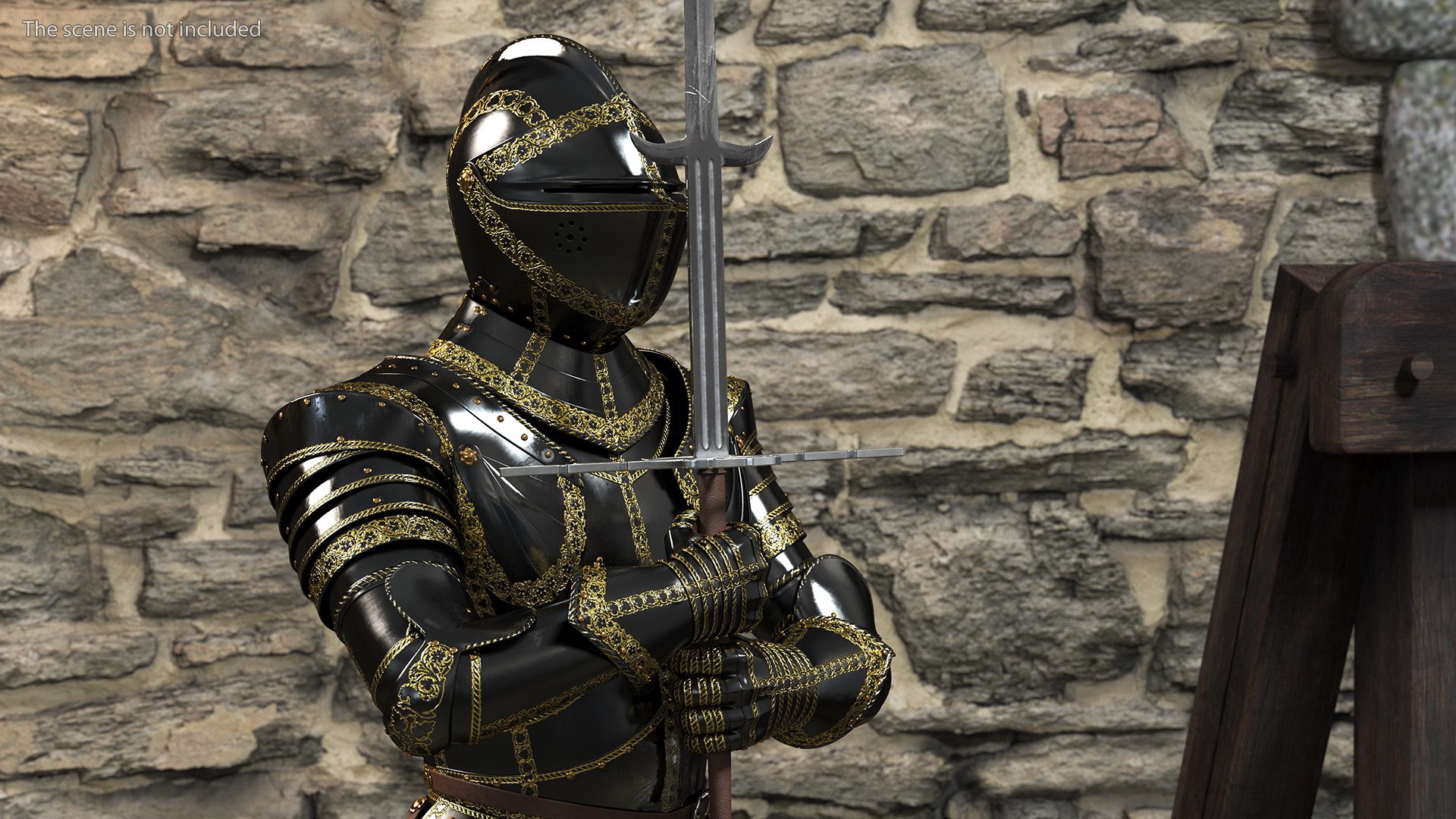 Medieval Knight Black Gold Full Armor Holding Zweihander Pose 3D model https://p.turbosquid.com/ts-thumb/PQ/tG169h/wo/medievalknightblackgoldfullarmorholdingzweihanderpose3dmodel003/jpg/1640620737/1920x1080/fit_q87/7001d3381fdabe6a0c6077cf48518201820108e1/medievalknightblackgoldfullarmorholdingzweihanderpose3dmodel003.jpg