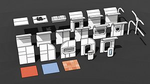 Modular Space Base - Cartoon Style 3D model