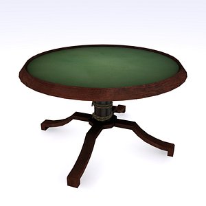 3D Old Western Poker Table with Gatling Gun Base