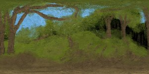 3D panoramasky360 VR HDRI Panoramic Skybox equirectangular handpainted forest