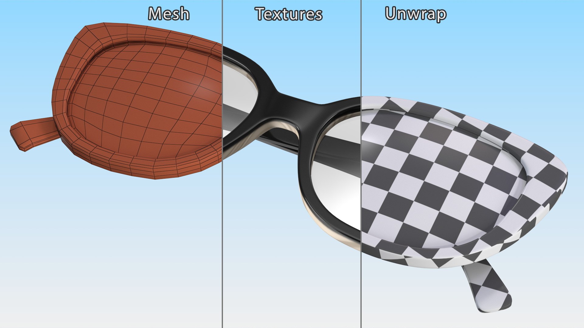3D Reading Glasses Folded Model - TurboSquid 2263656