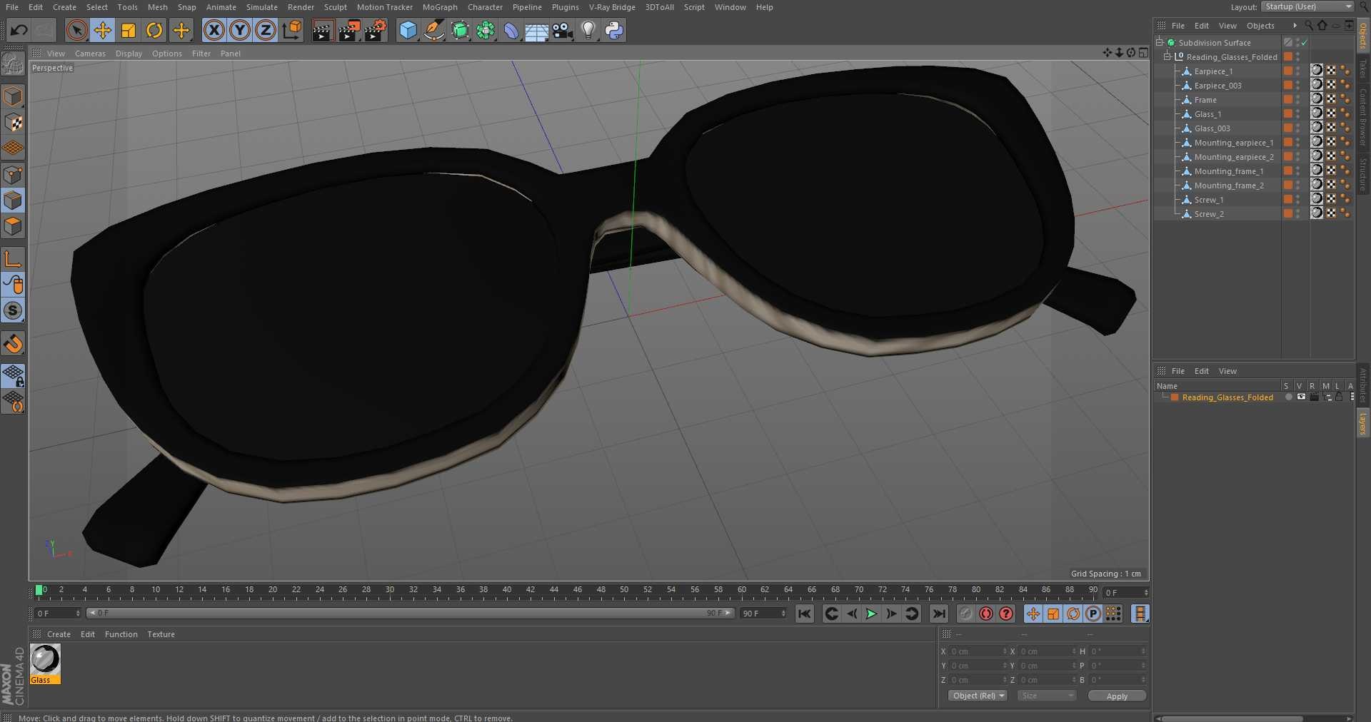 3D Reading Glasses Folded Model - TurboSquid 2263656