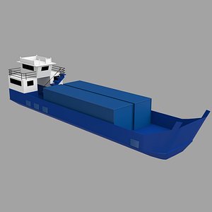 Landing Barge with Container