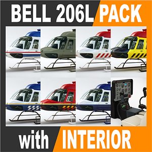 bell 206l helicopters interior 3d max