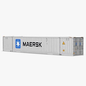 53 ft Shipping ISO Container White 3D Model