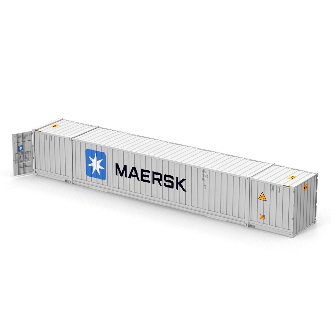 3d model of 53 ft shipping iso container
