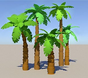3D model cartoon palms