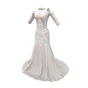 Pallas Couture Wedding Dress 3D model