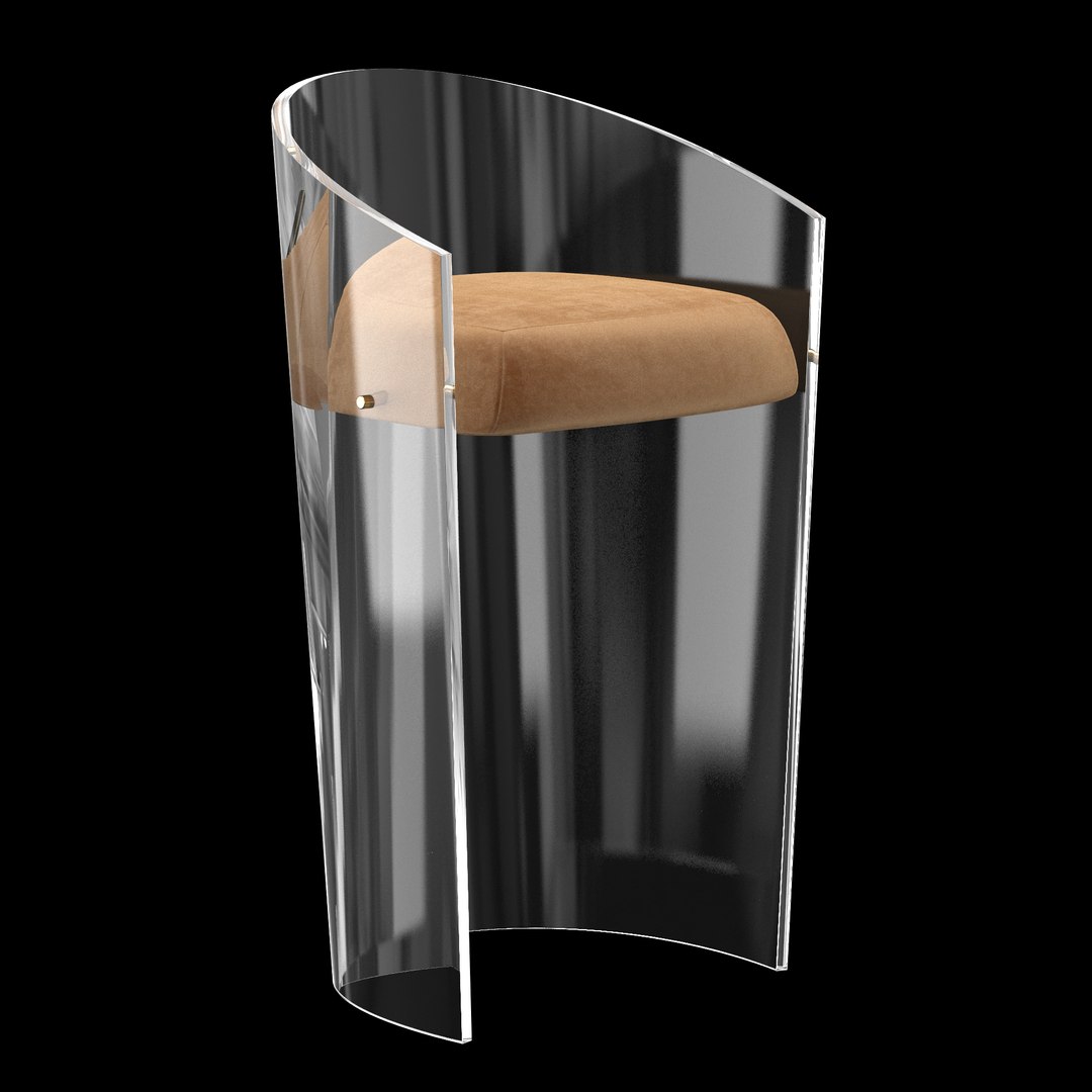 3D CHAHAN Plexiglass Bar Stool TurboSquid 1996072