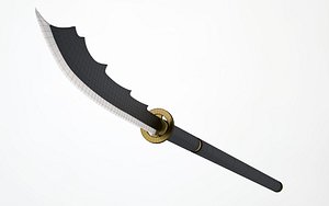 3d model black dragon naginata