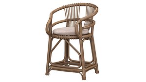 BOARD-CHAIR-WITH-ROTAN 3D model
