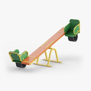Playground Seesaw 01 Orange 3D model