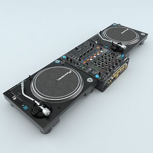 Professional DJ Turntable Pioneer PLX 1000 and  Mixer Pioneer -900NXS2 3D model
