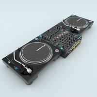 Professional DJ Turntable Pioneer PLX 1000 and  Mixer Pioneer -900NXS2 3D model