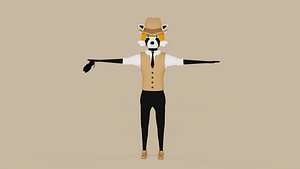 Rigged and Animated Red Panda Character