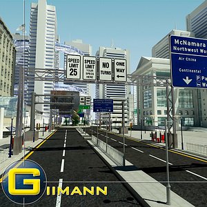 buildings road lighting 3d model