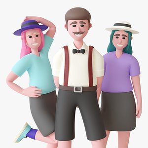Hipsters - Rigged 3D Characters 12 Animations