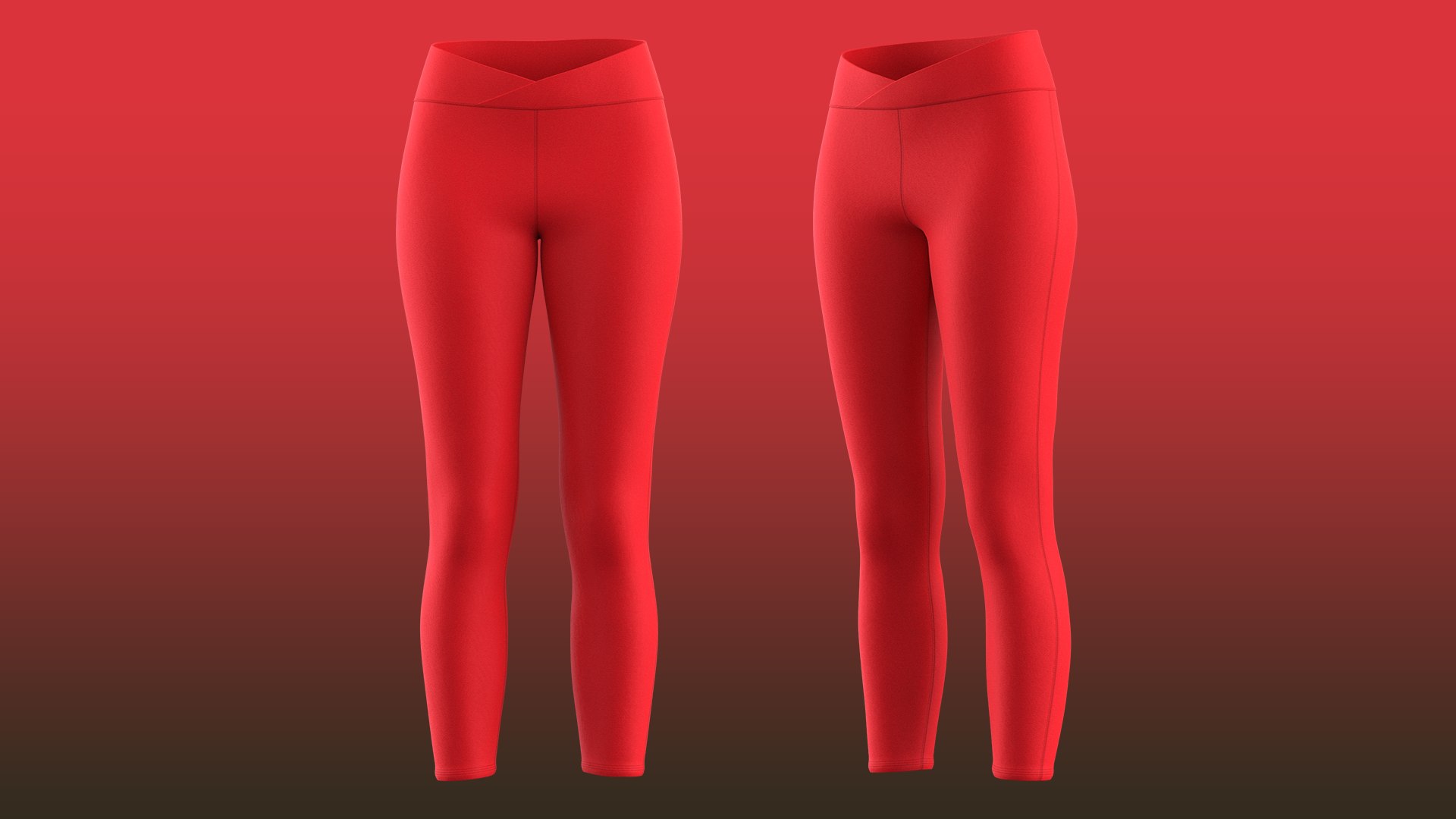 Women Mid-Waisted Leggings 3D Model - TurboSquid 2010969