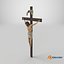 Wall Crucifix Jesus Sculpture Wood 3D model