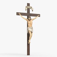 Wall Crucifix Jesus Sculpture Wood