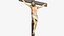 Wall Crucifix Jesus Sculpture Wood 3D model