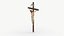 Wall Crucifix Jesus Sculpture Wood 3D model