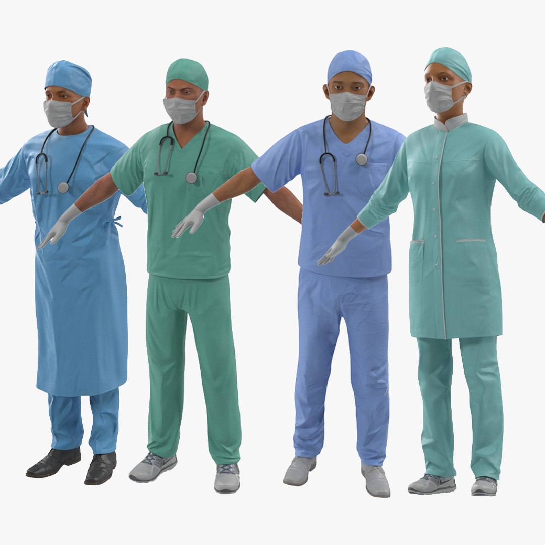 Doctors Rigged Collection for Cinema 4D 3D model preview