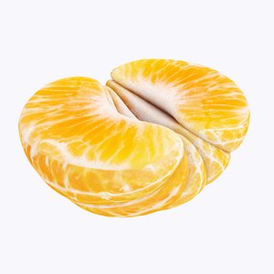 Peeled tangerine half model