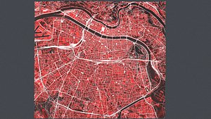 3D Streets and roads City Lion France model