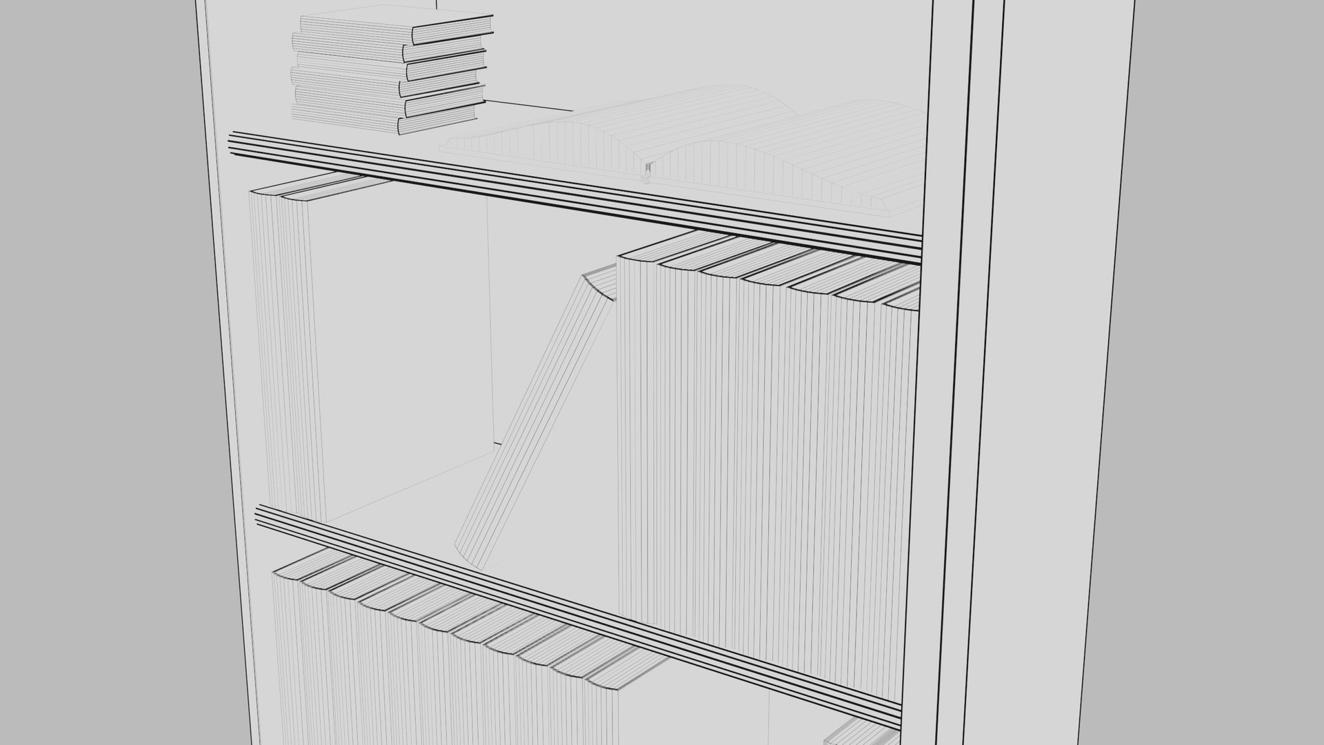 3D Bookcase model TurboSquid 1816434