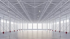 warehouse 01 low ploy model