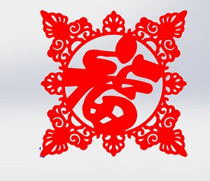 chinese paper-cut fu zi 3D
