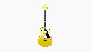 Electric Guitar C10 Yellow - Music Instrument Design 3D model