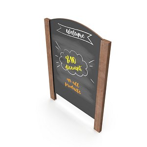 wooden Double-Sided Menu Advertising Sign model