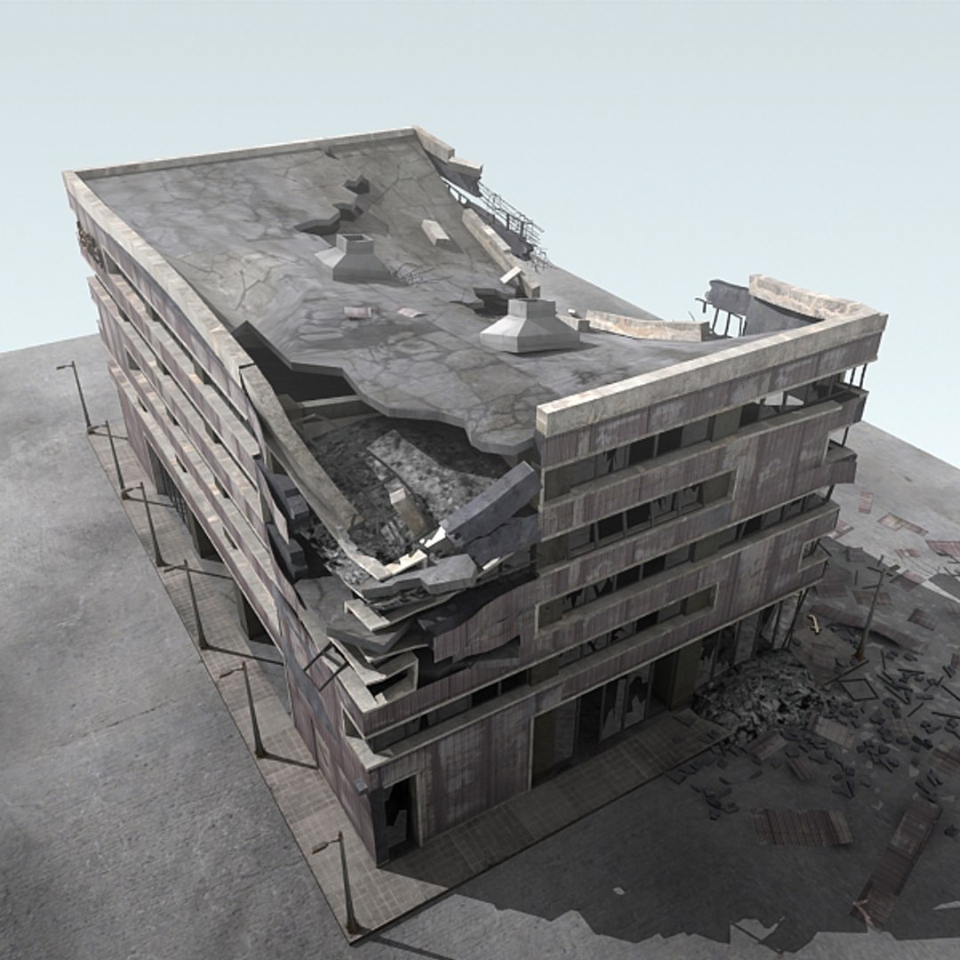 3d Model Destroyed Building